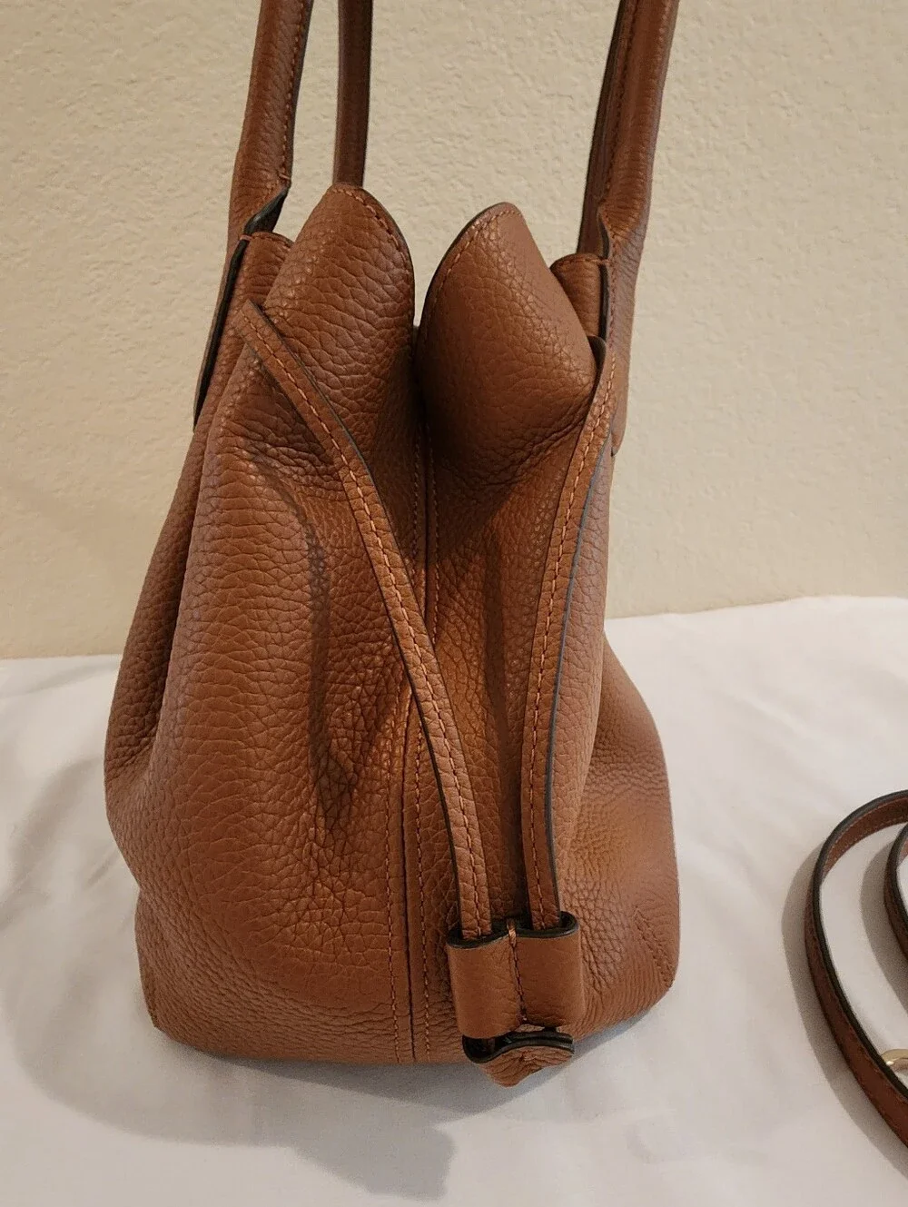 Kate Spade Large Dumpling Satchel Warm Gingerbread Flawless w/ Strap